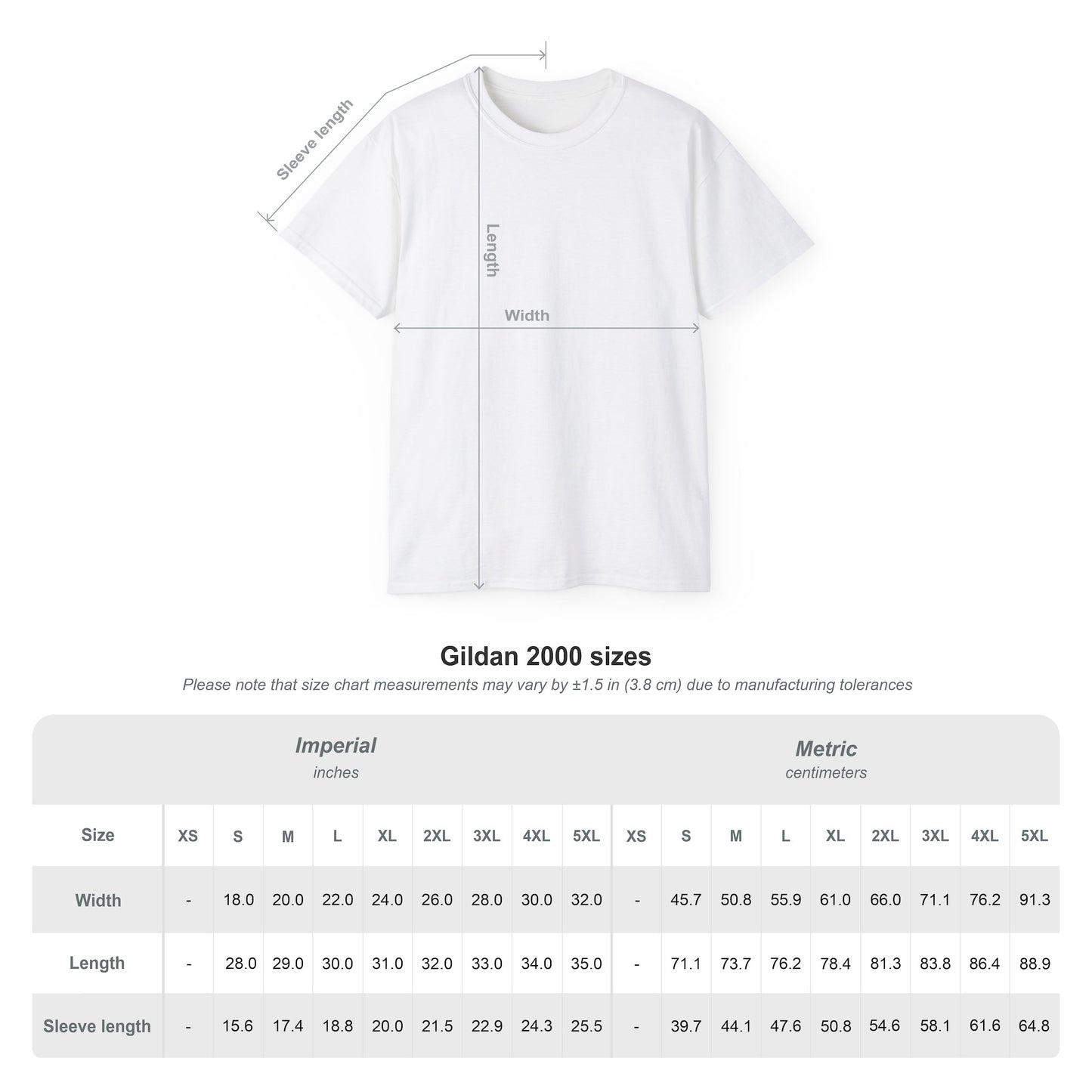Size chart of the Yang Jeong-in I.N Stray Kids unisex cotton t-shirt featuring a Y and J layer mask effect that reveals highlights of his face. Includes a silver chain and a gray sweater with brown circular parts made using intarsia knitting. Printed on 100% US cotton, ethically made and Oeko-Tex certified. ModeK Vetements.