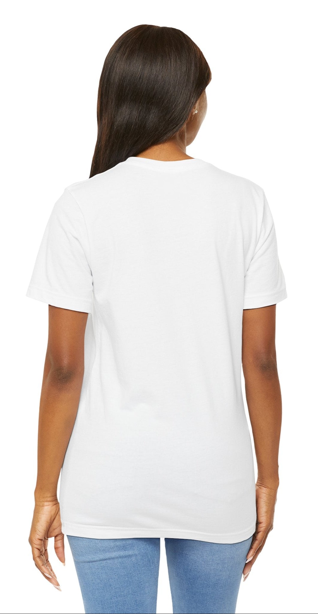 Back of the Mingi ATEEZ unisex T-shirt in white, highlighting the smooth fabric and classic fit. Made from 100% Airlume cotton for lightweight comfort and breathability. From ModeKVetements.